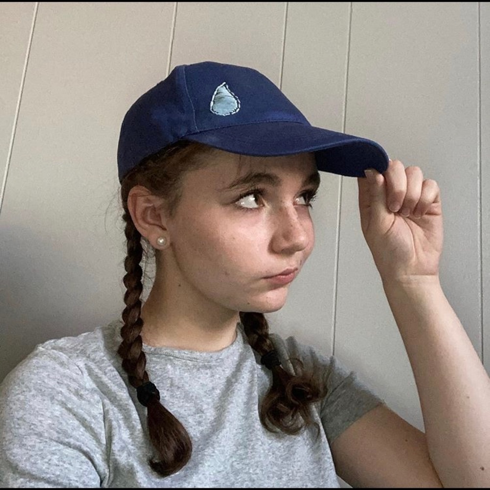 Navy Blue Baseball Cap Hand Embroidered